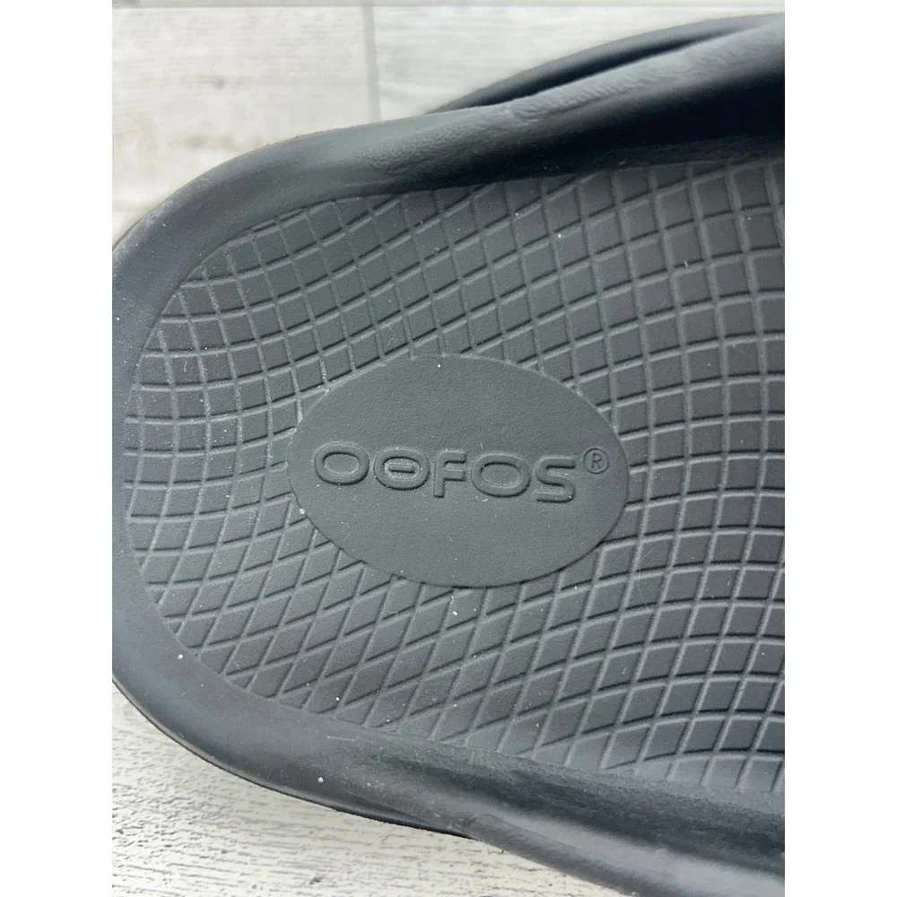 OOFOS Black Unisex OOahh Sport‎ Slide Sandals Flip Flops Comfort Sz M10 W12 EU43